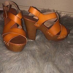 Chunky wood heels